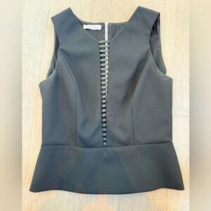 Narciso Rodriguez black sample sale top with leather detailing